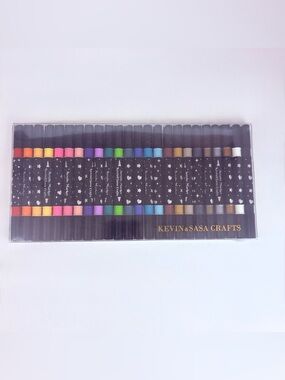 Kevin & Sasa Crafts 24 Color Dual-Tip Acrylic Marker Set New Sealed